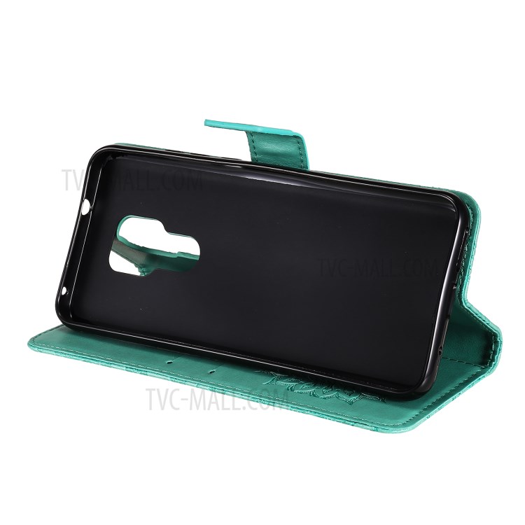 Flower Pattern Imprinting PU Leather Wallet Phone Cover with Stand for Motorola Moto G Play (2021) - Green-7