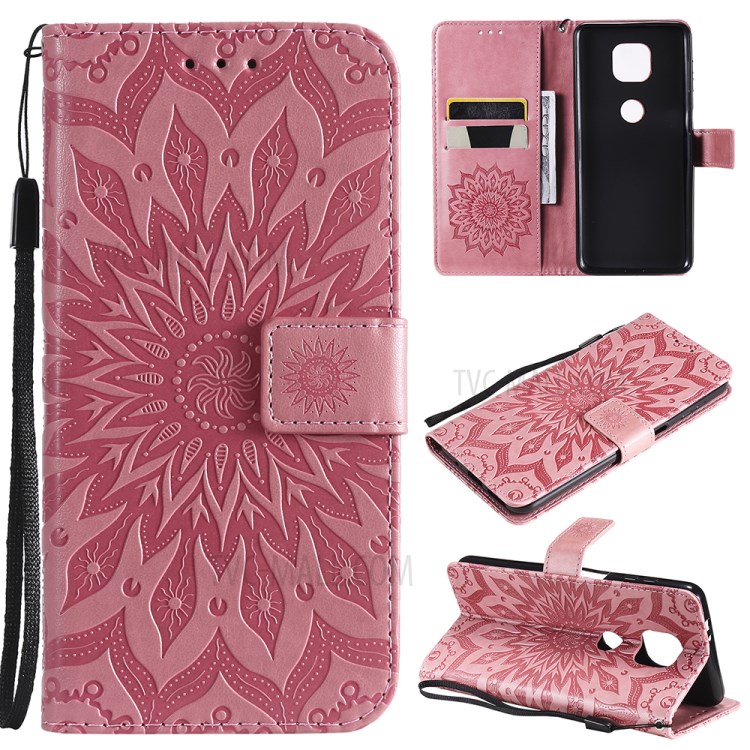 Flower Pattern Imprinting PU Leather Phone Cover with Wallet Stand for Motorola Moto G Power (2021) - Pink-11