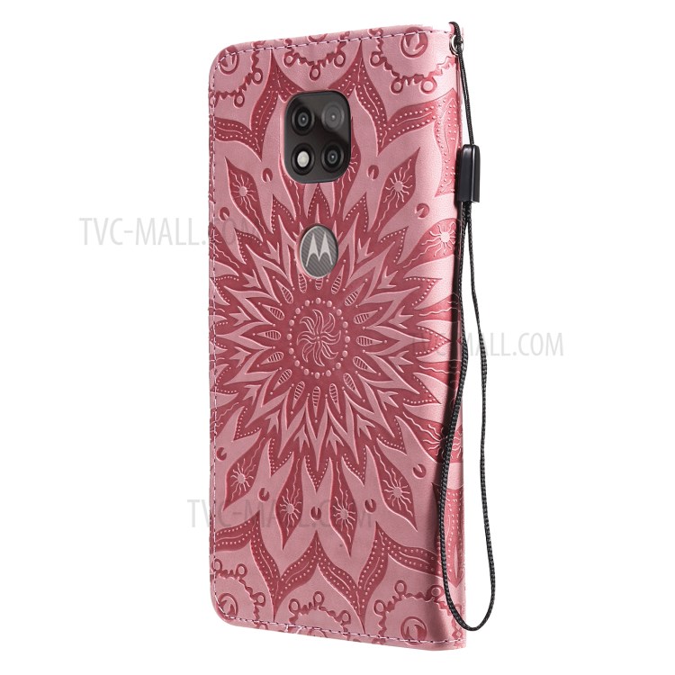 Flower Pattern Imprinting PU Leather Phone Cover with Wallet Stand for Motorola Moto G Power (2021) - Pink-3