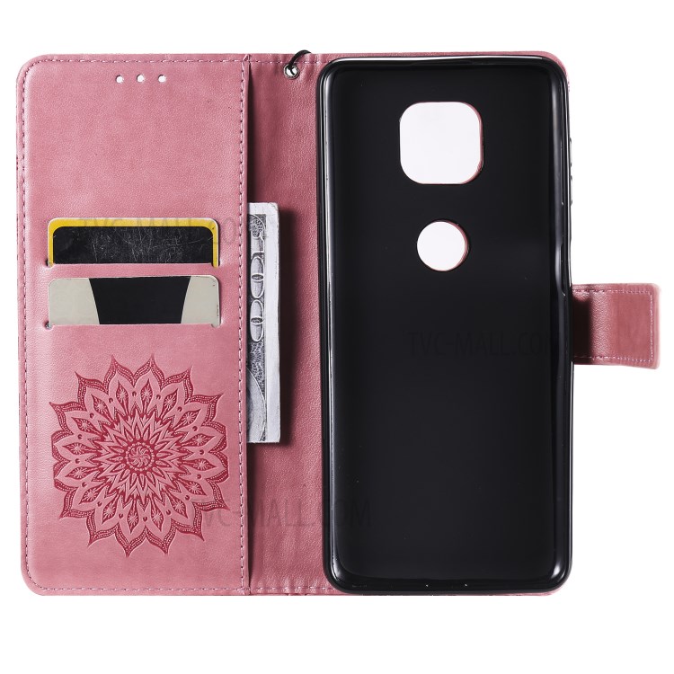 Flower Pattern Imprinting PU Leather Phone Cover with Wallet Stand for Motorola Moto G Power (2021) - Pink-4