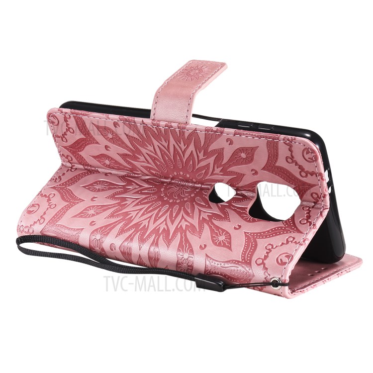 Flower Pattern Imprinting PU Leather Phone Cover with Wallet Stand for Motorola Moto G Power (2021) - Pink-5