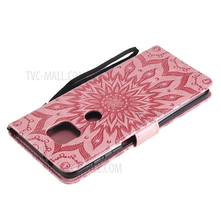Flower Pattern Imprinting PU Leather Phone Cover with Wallet Stand for Motorola Moto G Power (2021) - Pink-9