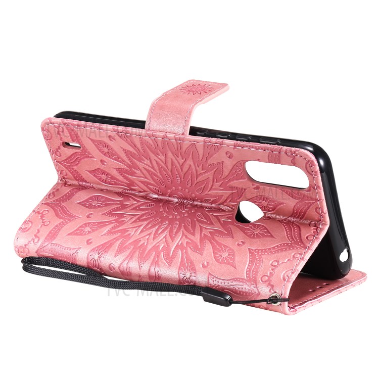 Wallet Design Flower Pattern Imprinting PU Leather Stand Phone Cover for Motorola Moto E7 Power - Pink-4