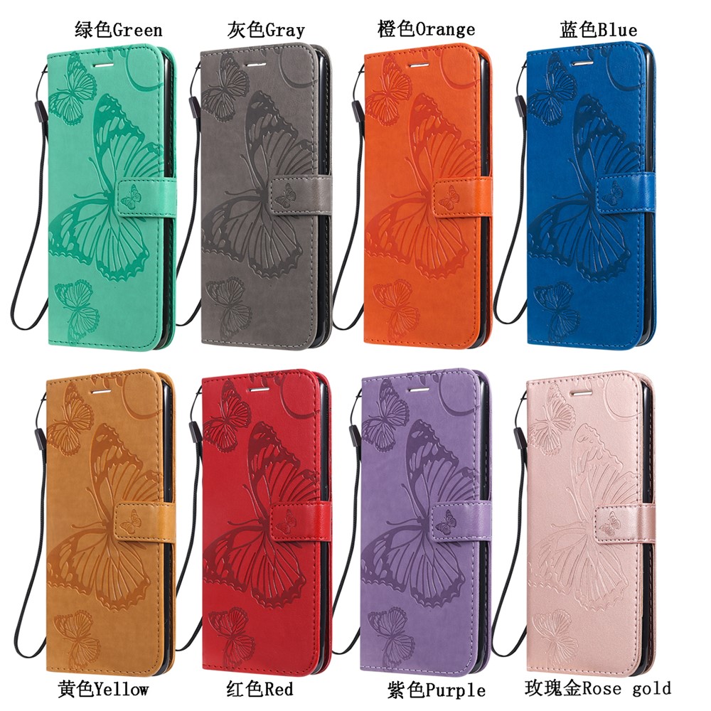 Wallet Design Butterflies Pattern Imprinting Leather Stand Case for Motorola Moto G10/G30 - Grey-11
