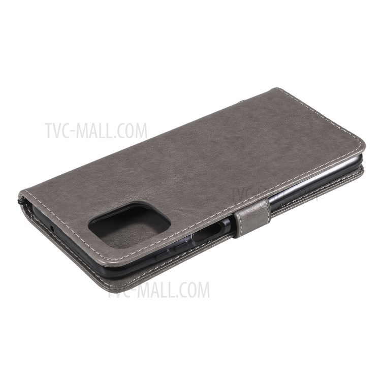 Magnetic Closing Cat and Bee Pattern Imprinting Wallet Stand Leather Case for Motorola Moto G100/Edge S - Grey-9