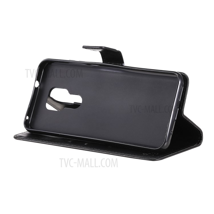 Imprinted Cat Tree Leather Phone Case with Stand Wallet for Motorola Moto G Play (2021) - Black-7