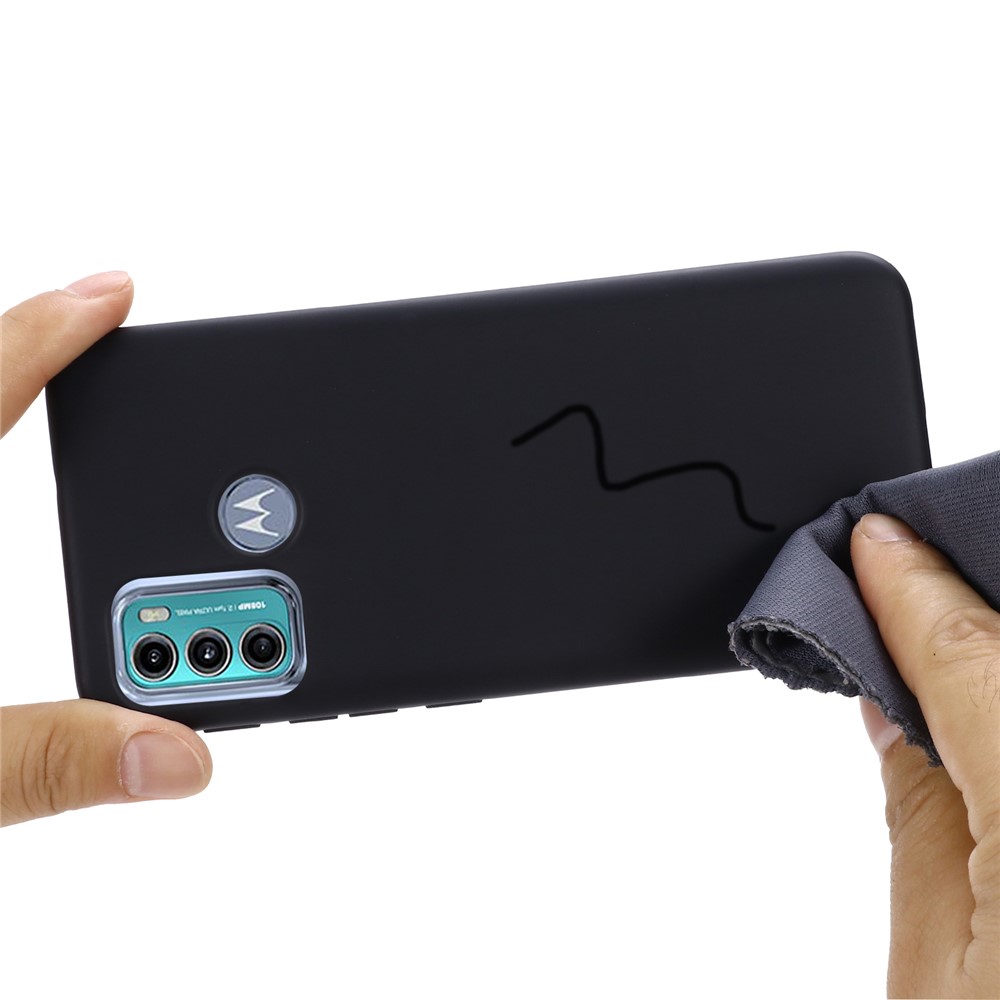 Soft Liquid Silicone Phone Case for Motorola Moto G60 - Black-4