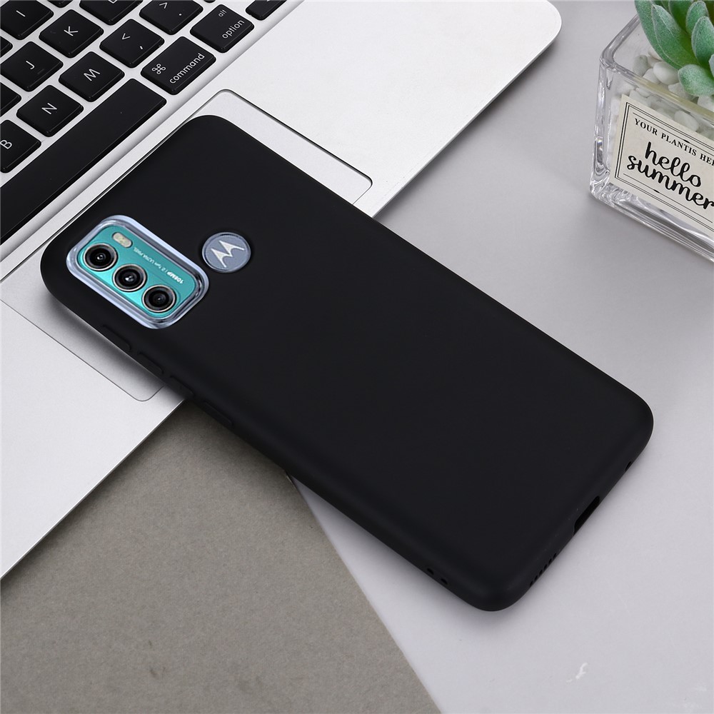 Soft Liquid Silicone Phone Case for Motorola Moto G60 - Black-6