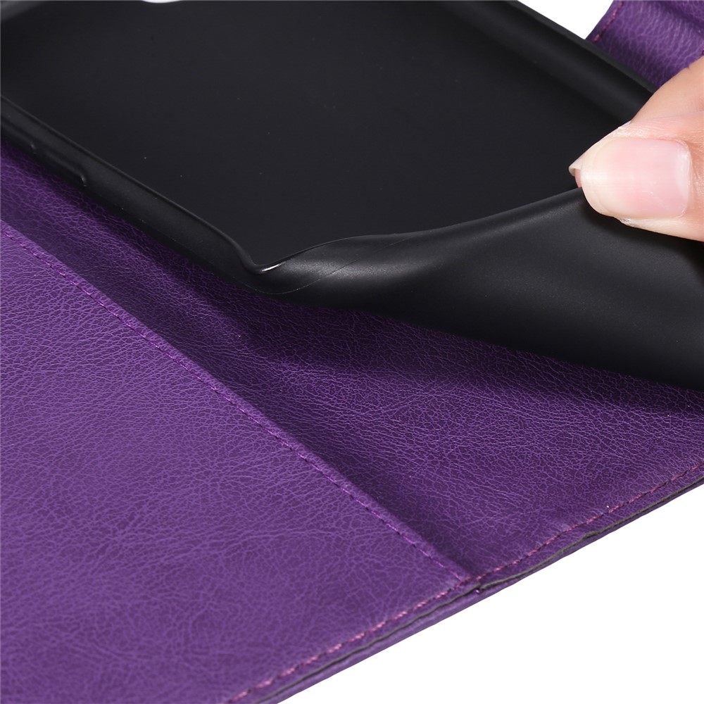 Wallet Stand Leather Phone Casing with Strap Casing for Motorola Moto G50 - Purple-10