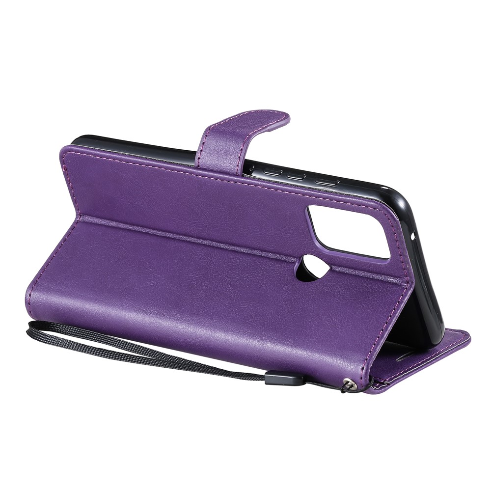 Wallet Stand Leather Phone Casing with Strap Casing for Motorola Moto G50 - Purple-5