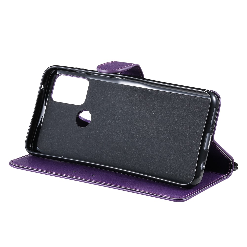 Wallet Stand Leather Phone Casing with Strap Casing for Motorola Moto G50 - Purple-6