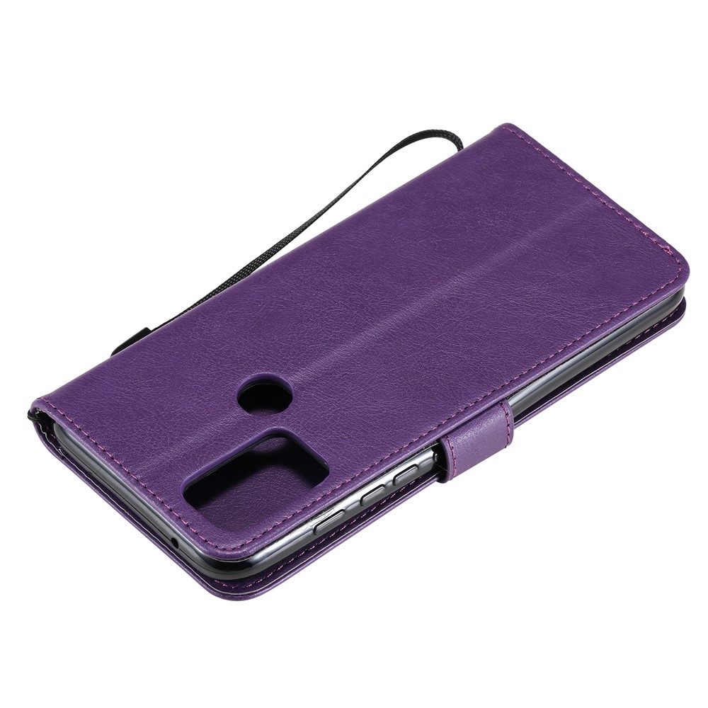 Wallet Stand Leather Phone Casing with Strap Casing for Motorola Moto G50 - Purple-8