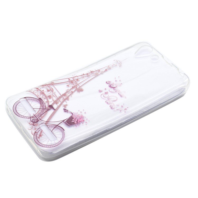 Patterned TPU Gel Cover for Lenovo Vibe K5 / Vibe K5 Plus - Eiffel Tower and Bike-2