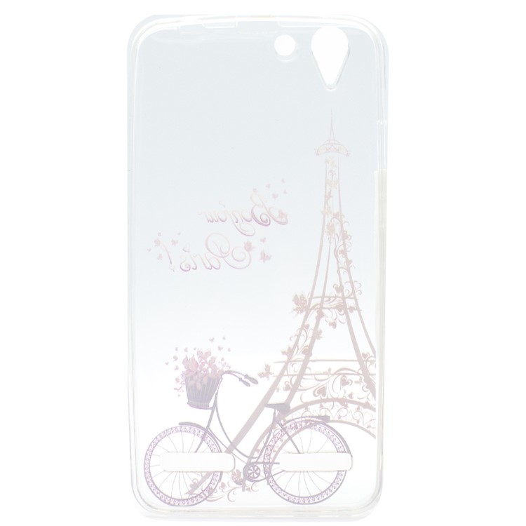 Patterned TPU Gel Cover for Lenovo Vibe K5 / Vibe K5 Plus - Eiffel Tower and Bike-4