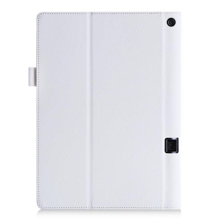 Litchi Texture Leather Stand Detachable Cover with Elastic Strap for Lenovo Yoga Tab 3 Pro 10.1 X90f - White-2