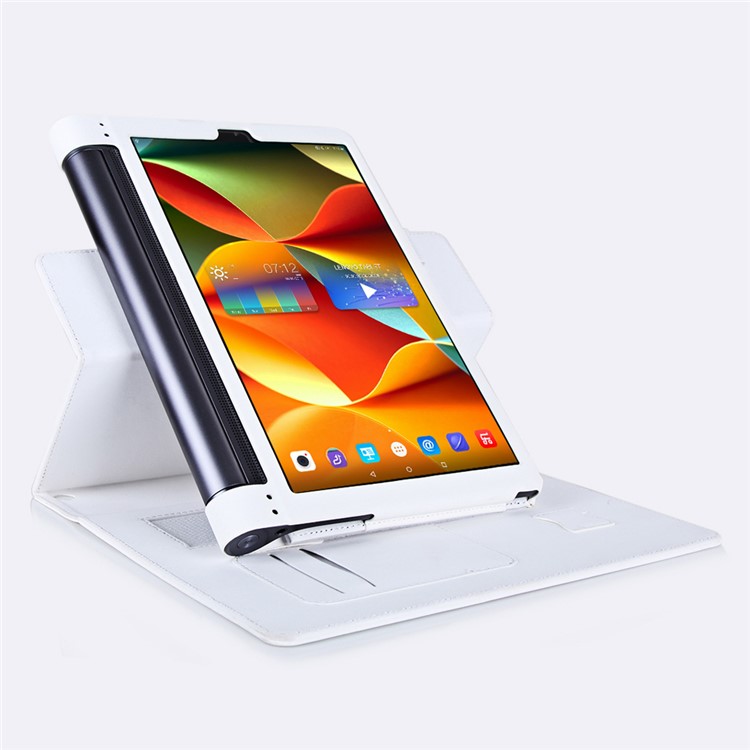 Litchi Texture Leather Stand Detachable Cover with Elastic Strap for Lenovo Yoga Tab 3 Pro 10.1 X90f - White-4
