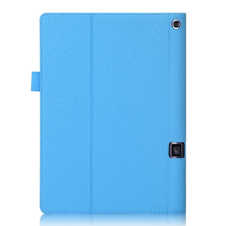Litchi Texture Elastic Strap Leather Detachable Cover for Lenovo Yoga Tab 3 Pro 10.1 X90f - Blue-2