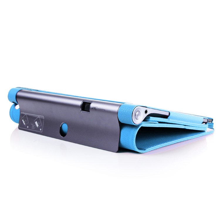Litchi Texture Elastic Strap Leather Detachable Cover for Lenovo Yoga Tab 3 Pro 10.1 X90f - Blue-4