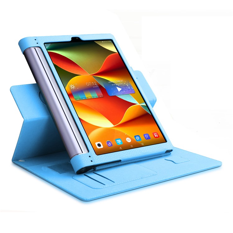 Litchi Texture Elastic Strap Leather Detachable Cover for Lenovo Yoga Tab 3 Pro 10.1 X90f - Blue-5