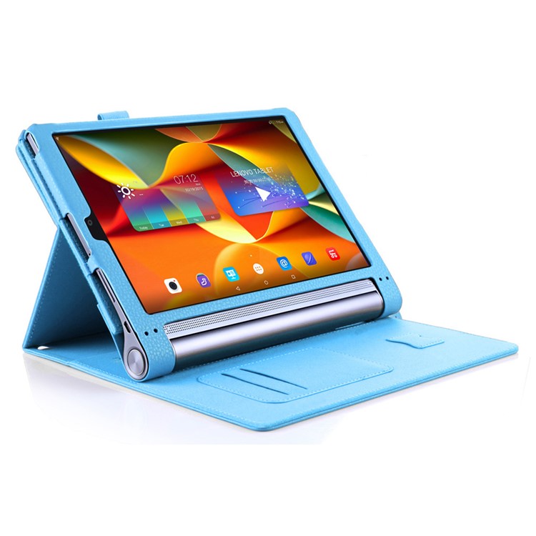 Litchi Texture Elastic Strap Leather Detachable Cover for Lenovo Yoga Tab 3 Pro 10.1 X90f - Blue-6