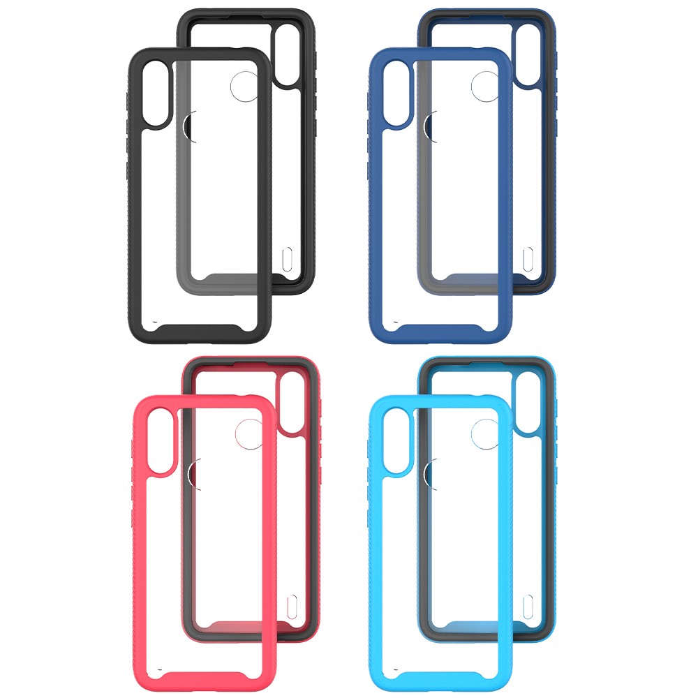Solid Color Bumper TPU + PC + Acrylic Shock-Absorbed Phone Cover Hybrid Case for Motorola Moto E7 Power - Black-7