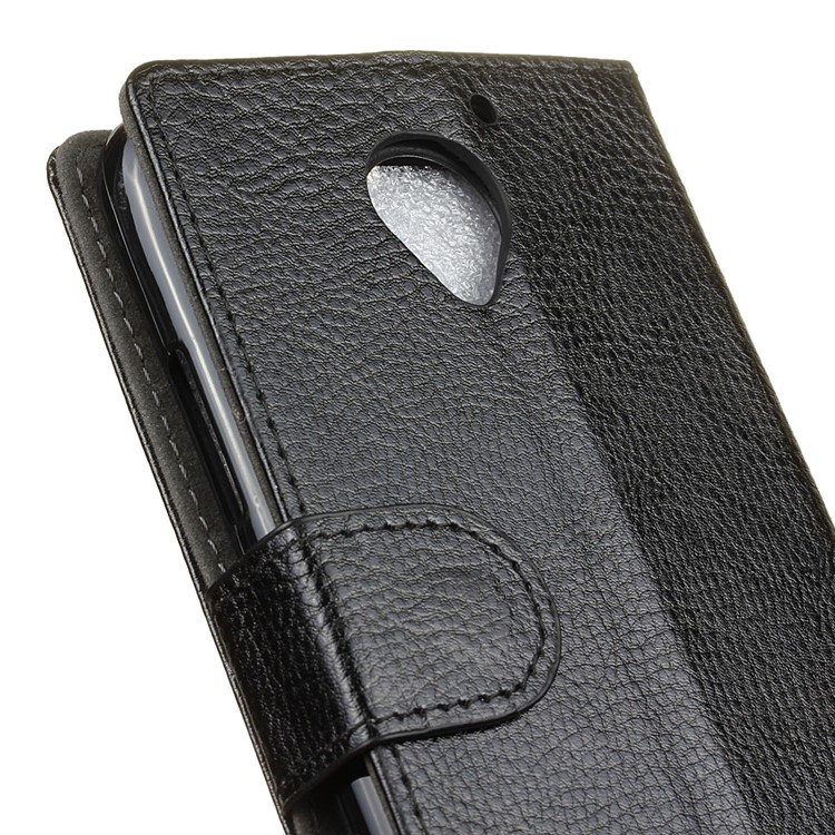 Litchi Texture Leather Wallet Stand Case for Lenovo Vibe C2 Power - Black-3