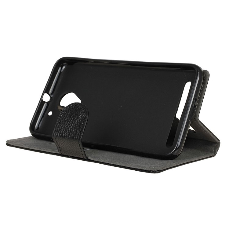 Litchi Texture Leather Wallet Stand Case for Lenovo Vibe C2 Power - Black-5