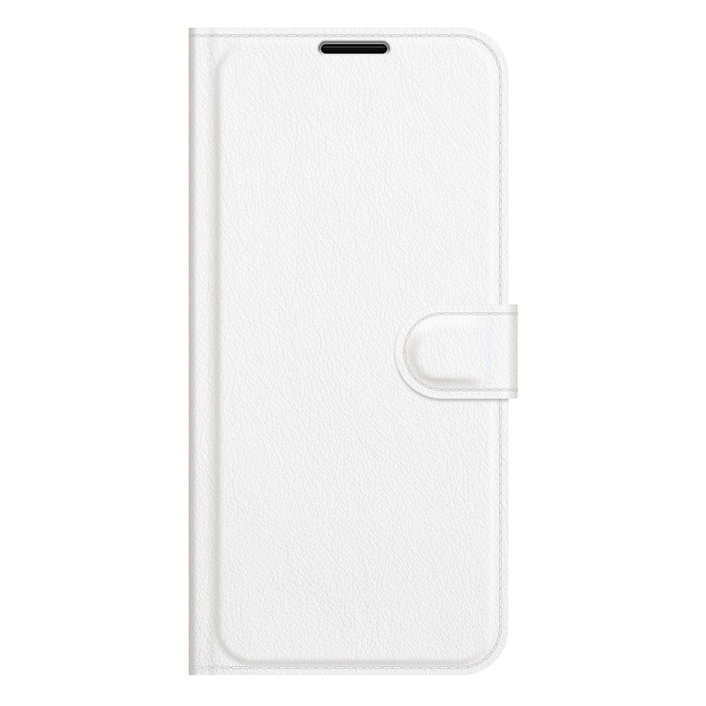 For Motorola Edge (2021) Litchi Skin Phone Case Wallet Stand Design Flip Leather Wallet Phone Cover Shell - White-6