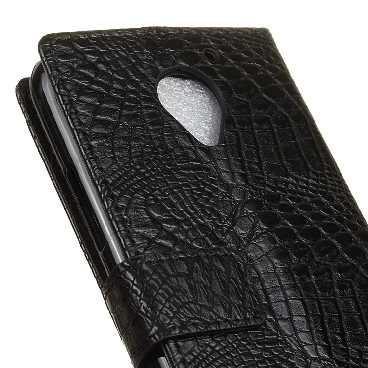 Crocodile Texture Wallet Leather Phone Case for Lenovo Vibe C2 Power - Black-3