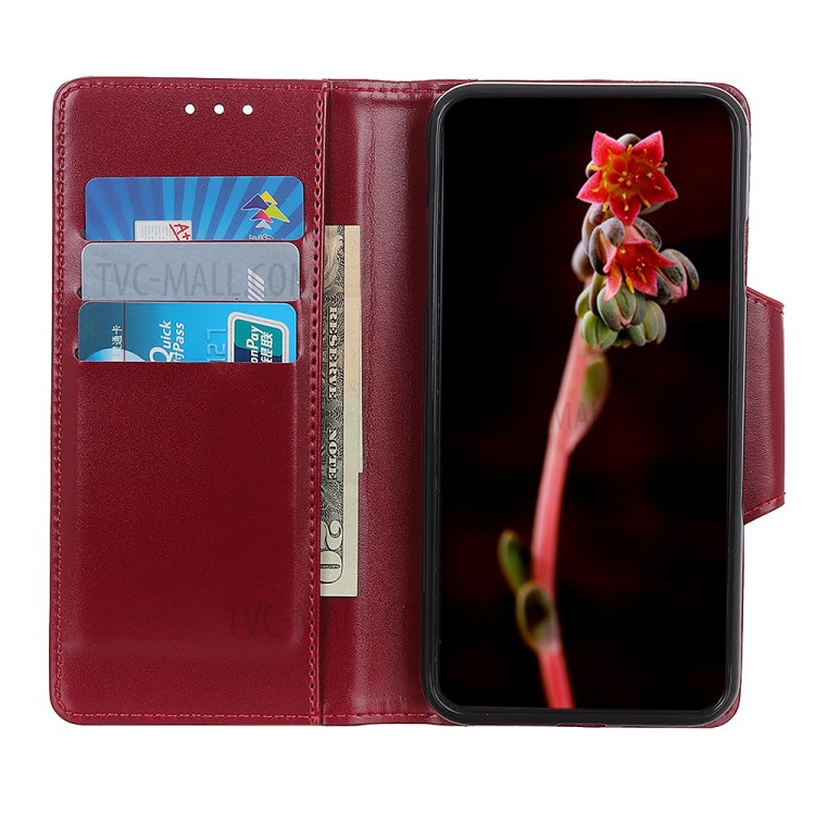 PU Leather Wallet Stand Protection Case Anti-drop Phone Shell for Motorola Moto G50 5G - Red-4