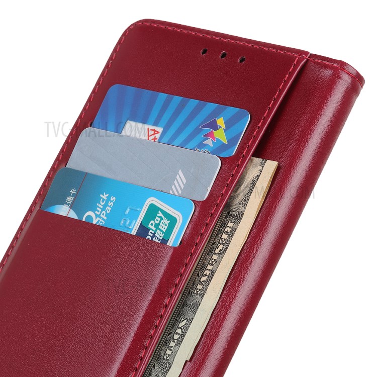PU Leather Wallet Stand Protection Case Anti-drop Phone Shell for Motorola Moto G50 5G - Red-6