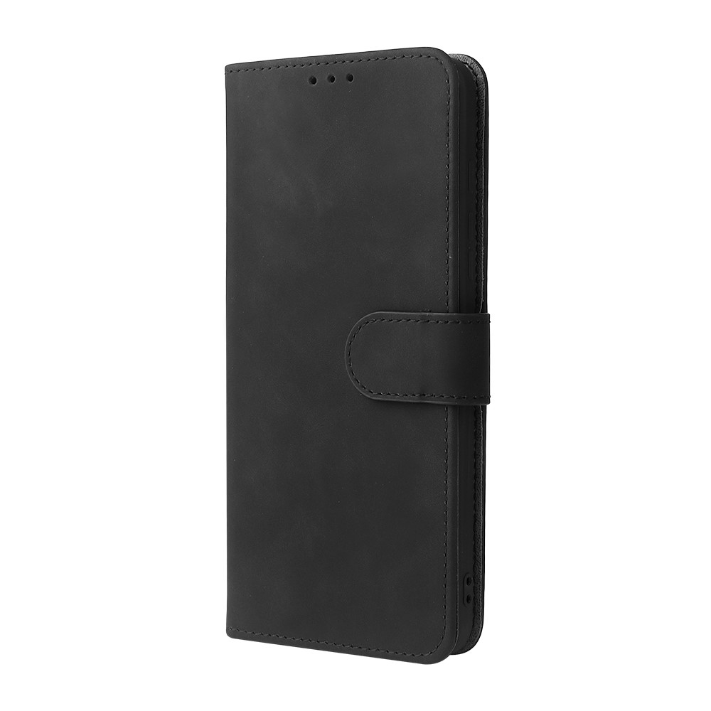 Skin-touch Feeling PU Leather Wallet Phone Case Flip Stand Protective Cover with Strap for Motorola Moto G50 5G - Black-2