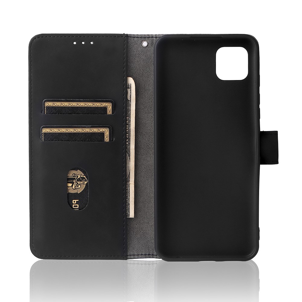 Skin-touch Feeling PU Leather Wallet Phone Case Flip Stand Protective Cover with Strap for Motorola Moto G50 5G - Black-6