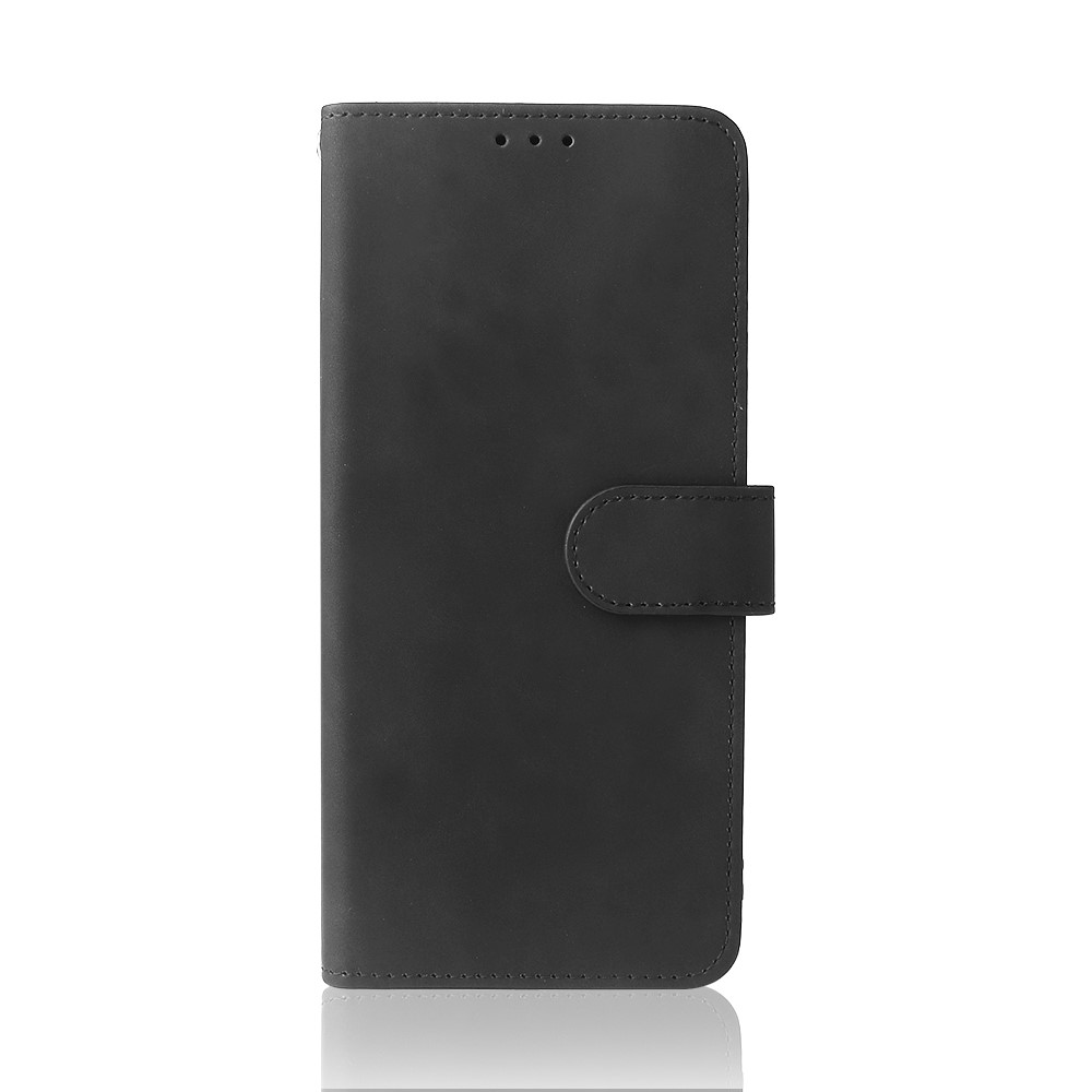 Skin-touch Feeling PU Leather Wallet Phone Case Flip Stand Protective Cover with Strap for Motorola Moto G50 5G - Black-7