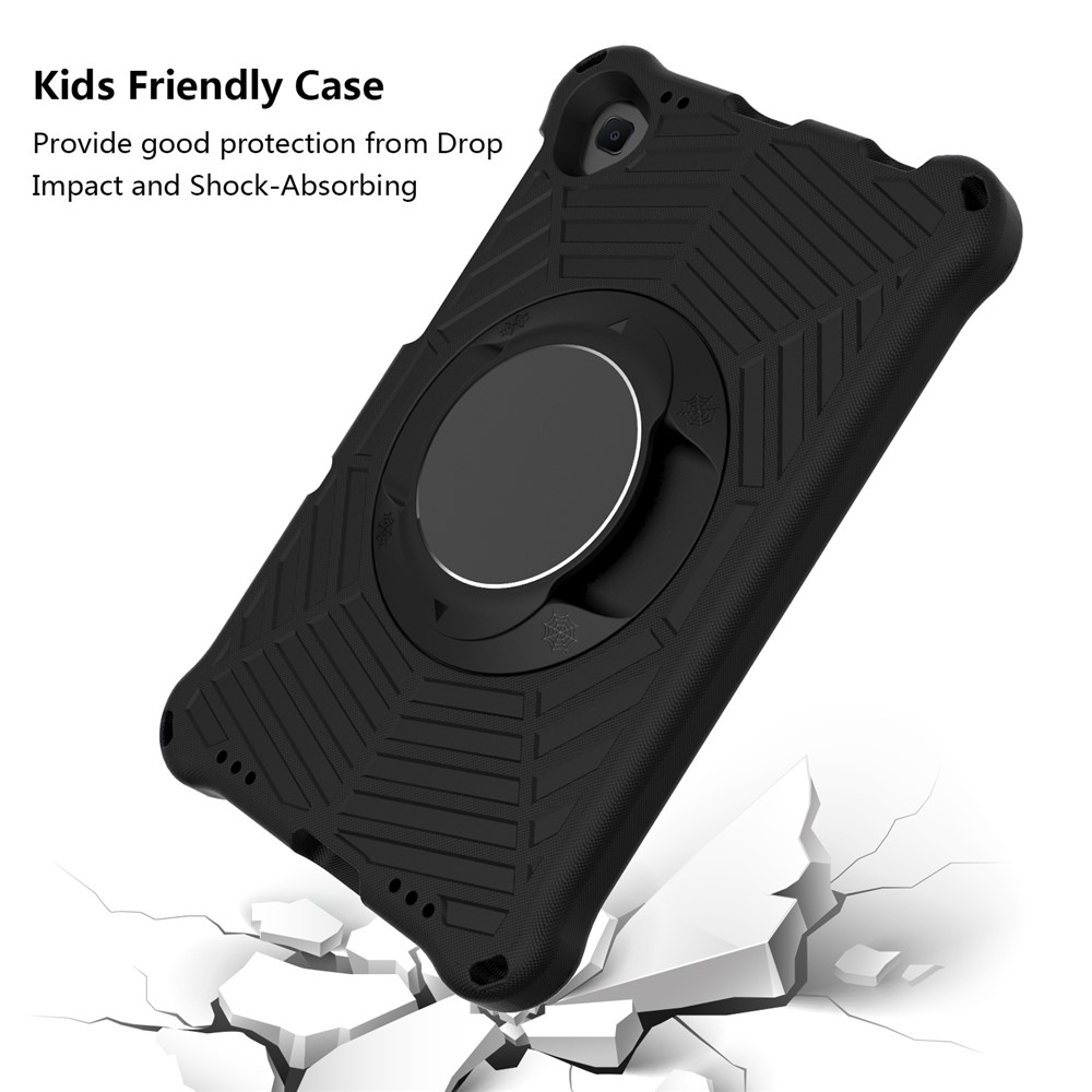 Spider Web Texture Anti-Drop Shockproof Tablet Case Kickstand EVA Cover with Shoulder Strap for Lenovo M10 FHD Plus/2nd Gen TB-X606 10.3-inch - Black-2