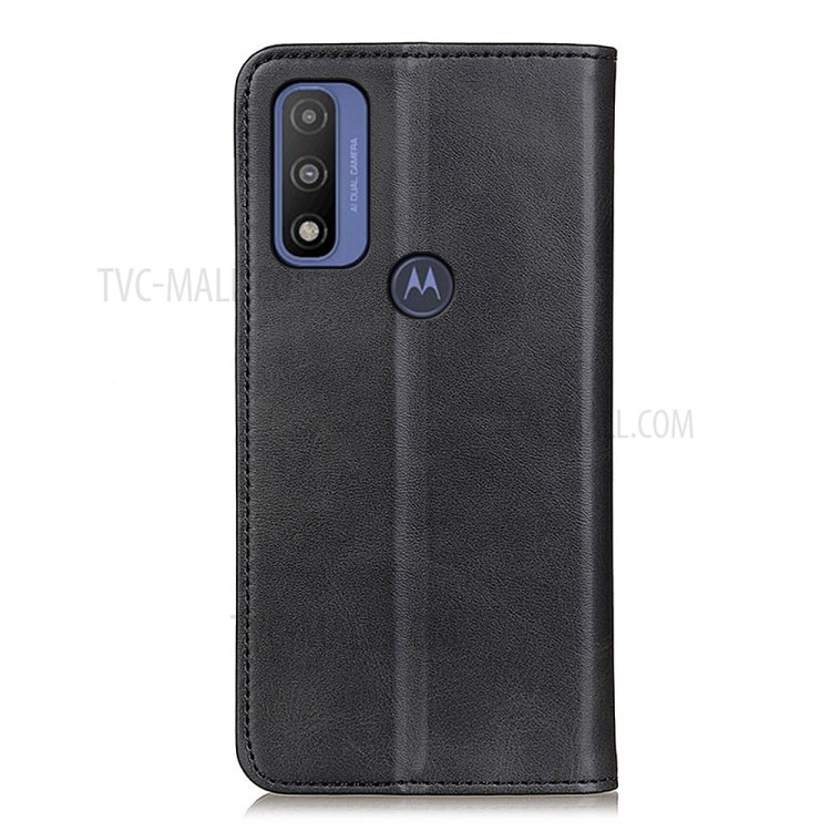 Magnetic Auto-absorbed Closure Wallet Stand Split Leather Protective Phone Cover Case for Motorola G Pure - Black-3