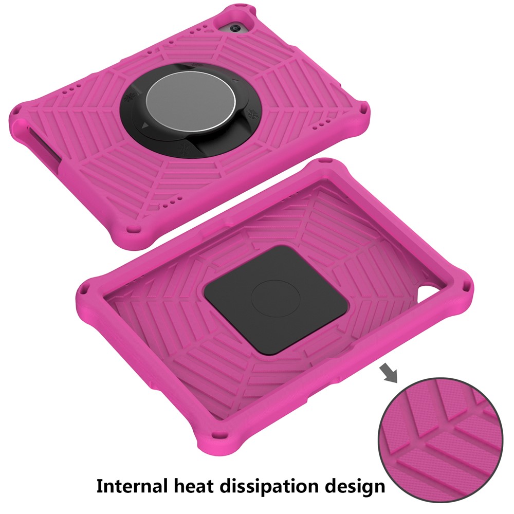 Spider Web Texture Tablet Case Kickstand EVA Cover with Shoulder Strap for Lenovo M10 FHD REL TB-X605FC/TB-X605LC 10.1-inch - Rose-4