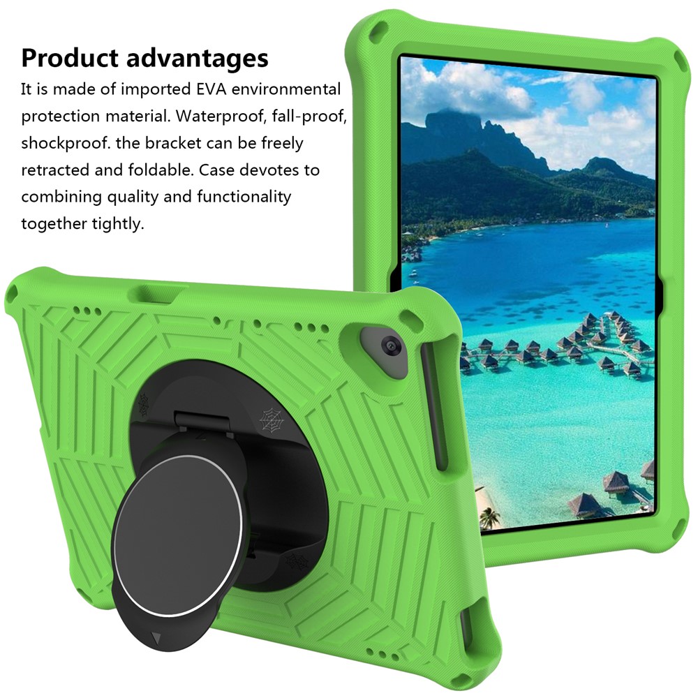 Spider Web Texture Scratch-resistant EVA Smart Tablet Case Cover with Kickstand and Shoulder Strap for Lenovo Tab M10 TB-X505F/TB-X605F 10.1-inch - Green-3