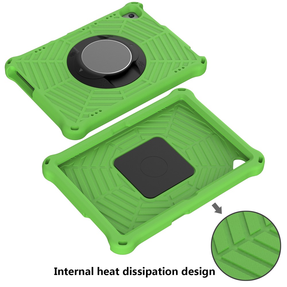 Spider Web Texture Scratch-resistant EVA Smart Tablet Case Cover with Kickstand and Shoulder Strap for Lenovo Tab M10 TB-X505F/TB-X605F 10.1-inch - Green-4