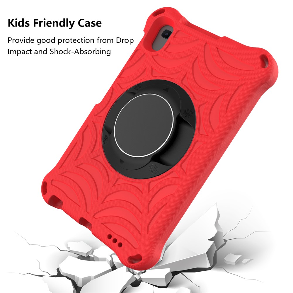 Stylish Spider Web Texture EVA Tablet Case Kickstand Cover Shell with Shoulder Strap for Lenovo Tab M8 (1st Gen) TB-8505/M8 (2nd Gen) TB-8705/M8 (3rd Gen) TB-8506 - Red-2