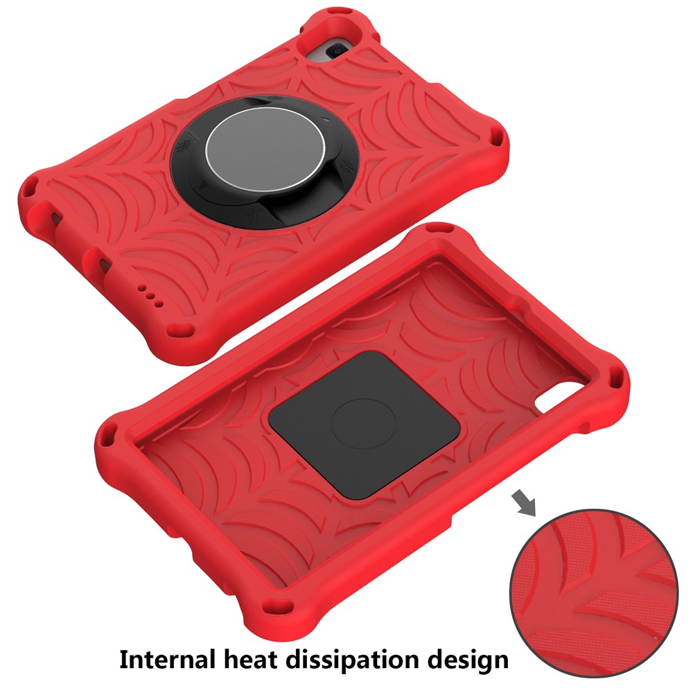 Stylish Spider Web Texture EVA Tablet Case Kickstand Cover Shell with Shoulder Strap for Lenovo Tab M8 (1st Gen) TB-8505/M8 (2nd Gen) TB-8705/M8 (3rd Gen) TB-8506 - Red-4