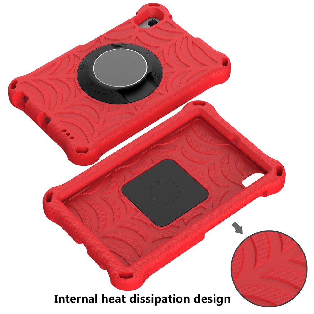 Стильная Веб-текстура Веб-паука EVA Корпусной Корпус на Кик-стенде с Плечевым Ремешком Для Lenovo Tab M8 (1-й Gen) TB-8505/M8 (2-й Gen) TB-8705/M8 (3-й Gen) TB-8506 - Красный