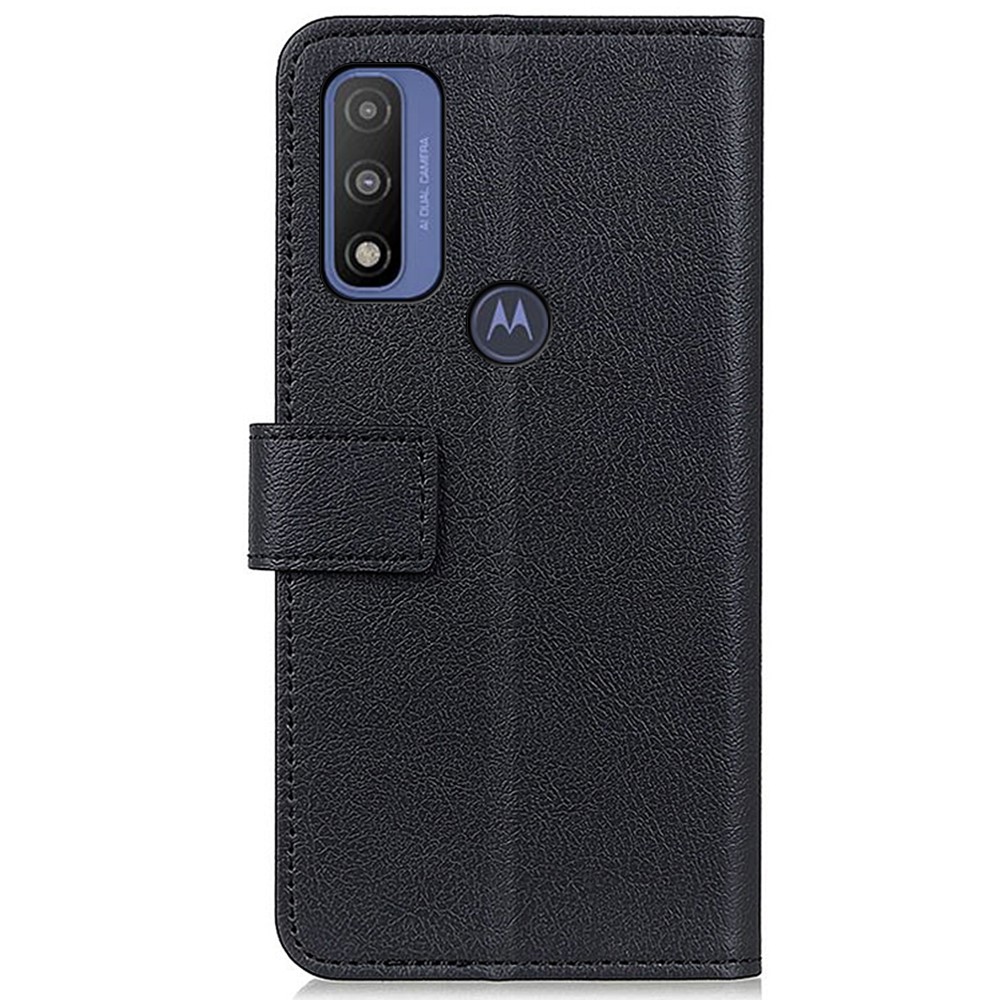 PU Leather Magnetic Clasp Phone Stand Case Wallet Cover Shell for Motorola G Pure - Black-3