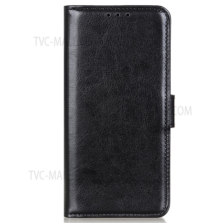 Crazy Horse Texture Stand Wallet Design PU Leather Cover Inner TPU Phone Case Shell for Motorola G Pure - Black-2