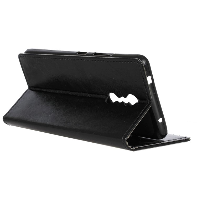 Crazy Horse Leather Wallet Stand Case for Lenovo K6 Note - Black-5