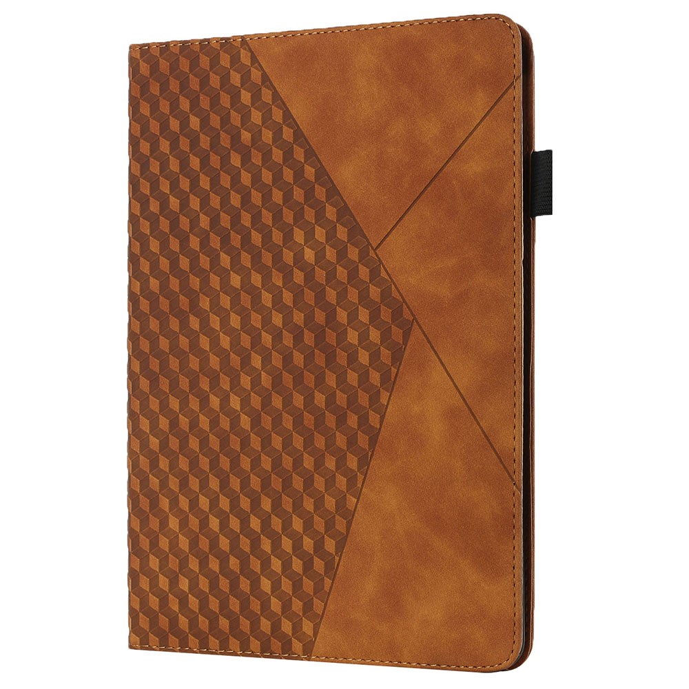 All-Inclusive Rhombus Imprinting Anti-Wear Skin-Touch PU Leather Tablet Protective Cover Case with Card Slots for Lenovo M10 FHD REL TB-X505F/X605F - Brown-3