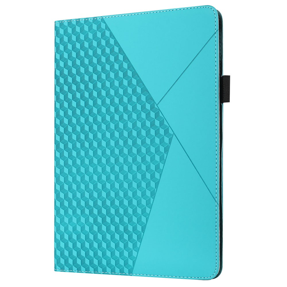 All-Inclusive Rhombus Imprinting Anti-Wear Skin-Touch PU Leather Tablet Protective Cover Case with Card Slots for Lenovo M10 FHD REL TB-X505F/X605F - Lake Blue-3