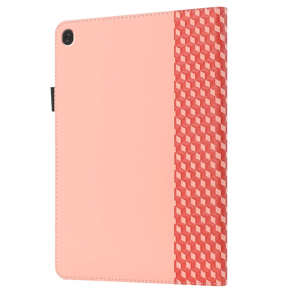 All-Inclusive Rhombus Imprinting Anti-Wear Skin-Touch PU Leather Tablet Protective Cover Case with Card Slots for Lenovo M10 FHD REL TB-X505F/X605F - Rose Gold-4