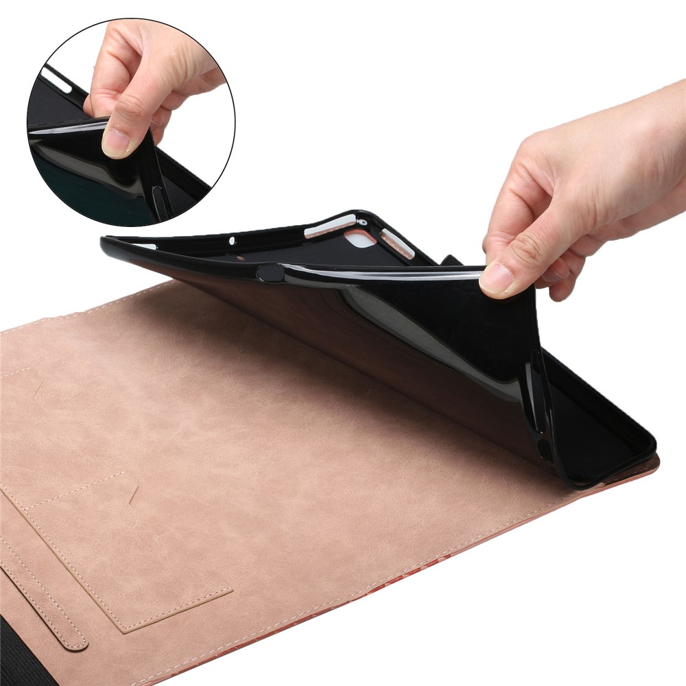 All-Inclusive Rhombus Imprinting Anti-Wear Skin-Touch PU Leather Tablet Protective Cover Case with Card Slots for Lenovo M10 FHD REL TB-X505F/X605F - Rose Gold-6
