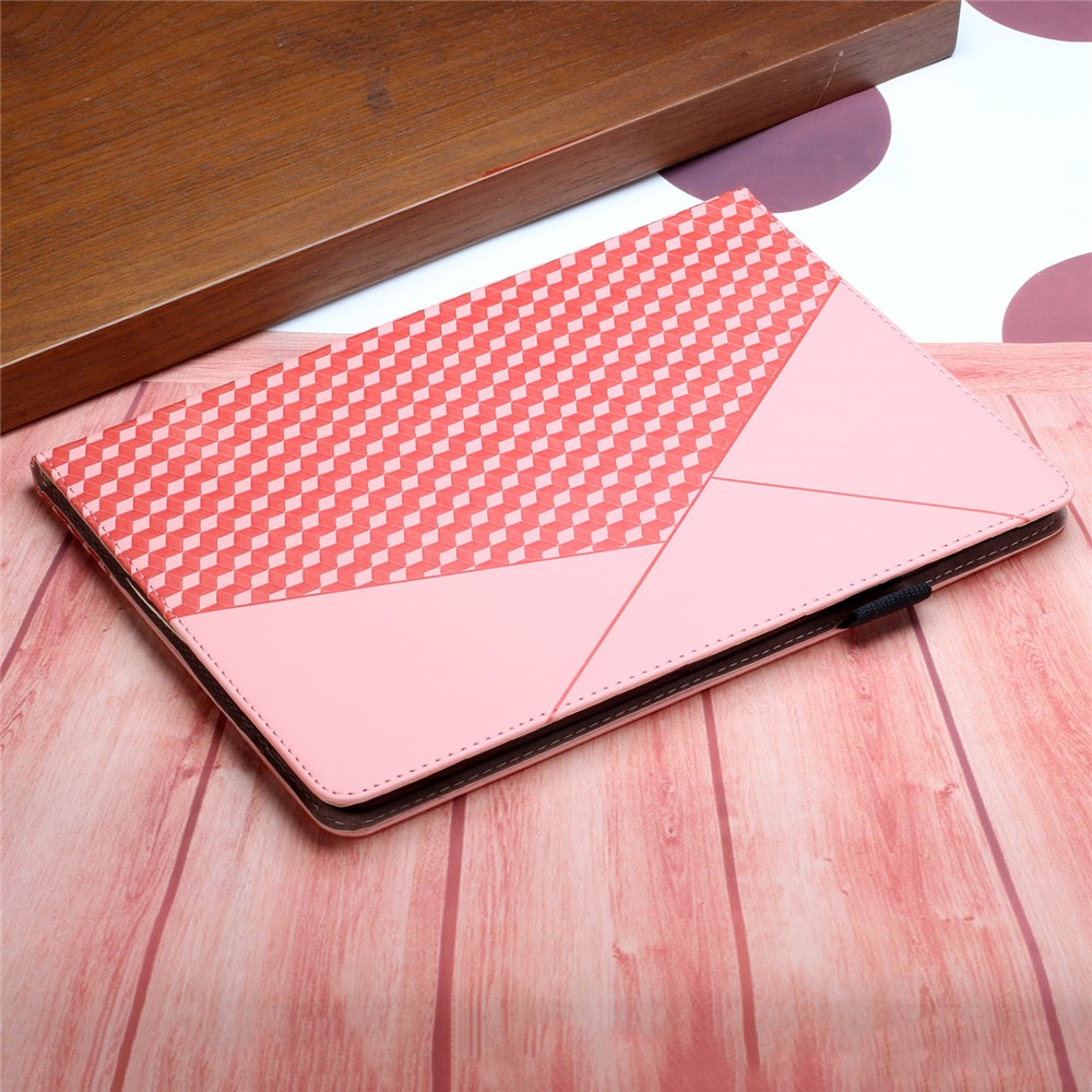 All-Inclusive Rhombus Imprinting Anti-Wear Skin-Touch PU Leather Tablet Protective Cover Case with Card Slots for Lenovo M10 FHD REL TB-X505F/X605F - Rose Gold-7
